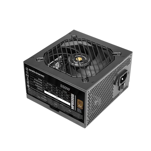 Mars Gaming MPB550SI, PC-ATX-Netzteil 550W, 7 Jahre Garantie, 80Plus Bronze 230V, 90% Effizienz, SI...