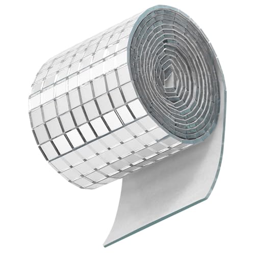 CLISPEED 1 rollo de pegatinas de mosaico de fibra de vidrio plateadas, resistentes al desgaste, seguras para decorar, aspecto moderno y elegante para hacer lámparas y jarrones