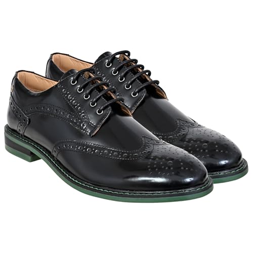 Image of Hx London Brush-Off Leather Men Brogues Formal Derby Shoes