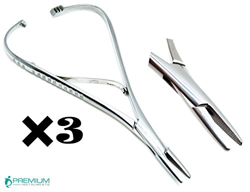 3 Pcs Mathieu Standard Needle Holder Dental Surgical Instruments 14cm Forcep Plier Multi Position Ratchet