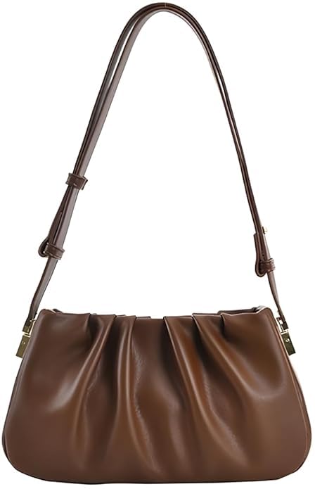 haveglam Pleated Shoulder Bag for Women, Soft Vegan Leather Ruched Hobo Bag, Small Underarm Purse with Adjustable Strap, Trendy Fashion Handbag for Party & Evening-picture-41