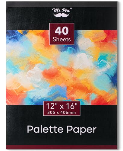 Image of Mr. Pen- Disposable Paint Palette Paper Paint Pad, 12 inchx16 inch, 40 Sheets | Acrylic Paint Paper, Suitable for Watercolor, Gouache, Acrylic and Oil Paints, Tear-Off Palette Sheets for Painting