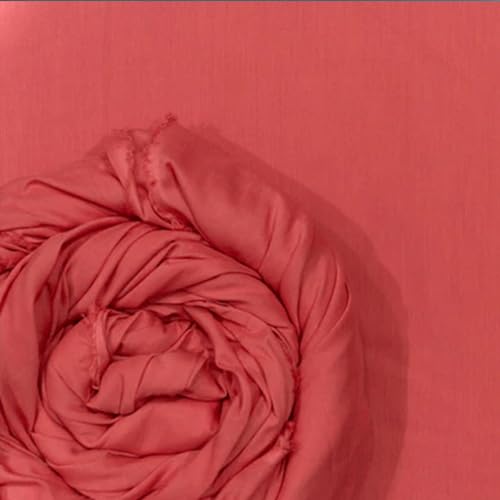 Image of 100% Pure Cotton Mulmul Fabric Material | Reusable Ultra Fine Mulmul Fabric | Lightweight Soft Smooth Piece Linning, Stole, Dupatta, Cushion Pillow Cover (Melon Peach, 3.5 Meters)