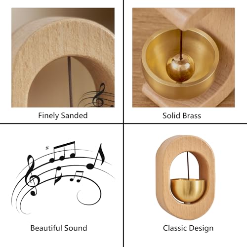 Image of Magnetic Door Chime Bell, Wooden Shopkeepers Bell for Door Opening - Ding Ding Sound