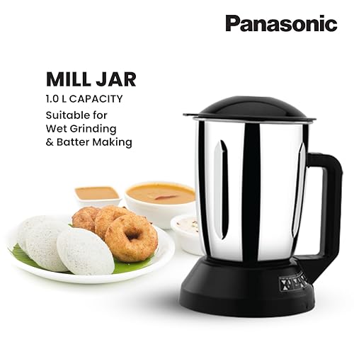 Image of Panasonic Heavy Duty Mixer Grinder MX-GC3590 (Black) Powerful 900W | 19000-RPM | 3 Jars - Stainless Steel Multipurpose Chutney-Mill-& Blender Jars| Warranty 2 Years on Product & 5 Years on Motor