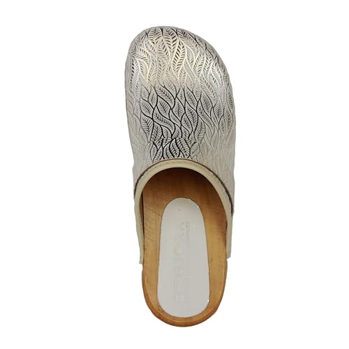 Image of Bjork Maja Wood Open Back Leather Clogs