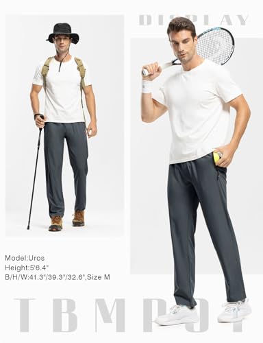 Image of TBMPOY Men's Outdoor Lightweight Hiking Mountain Pants Running Active Jogger Pants