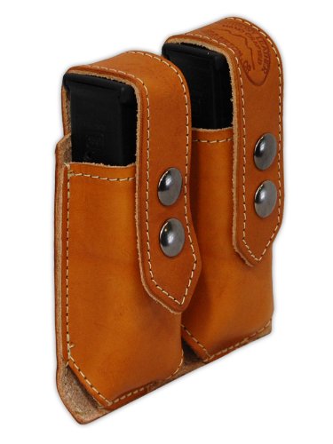 Barsony Saddle Tan Leather Double Magazine Pouch For Eaa Witness #TOP2