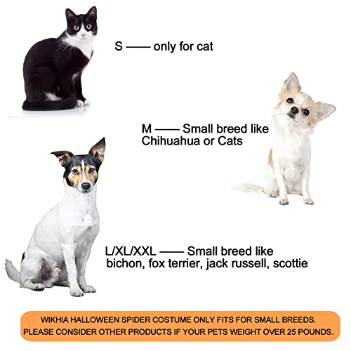 Wikhia Dog Halloween Costumes- Halloween Spider Costume For Dog Cat, Halloween Pet Cosplay Puppy Cat Costumes Apparel For Small Dogs Cats (L) #TOP1