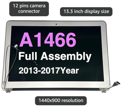 Image of A1466 LCD Screen Replacement for MacBook Air 13.3 inch A1466 Mid 2013 2014 2015 2016 2017 Year LCD Display Assembly 661-02397,661-7475 EMC 3178 MD760 EMC 2632 MD761 MQD32LL /A EMC 2925(Assembly)