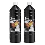 Quebec Clear Lamp Oil 2 x 1L – Clean Burning for Indoor & Outdoor Oil Lamps, Lanterns & Torches, Odorless Formula