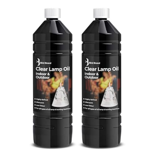 Quebec Clear Lamp Oil 2 x 1L Clean Burning for Indoor & Outdoor Oil Lamps Lanterns & Torches Odorless Formula