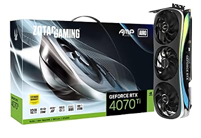 ZOTAC Gaming GeForce RTX 4070 Ti AMP Extreme AIRO DLSS 3 12GB GDDR6X 192-bit 21 Gbps PCIE 4.0 Gaming Graphics Card, IceStorm 2.0 Advanced Cooling, Spectra 2.0 RGB Lighting, ZT-D40710B-10P