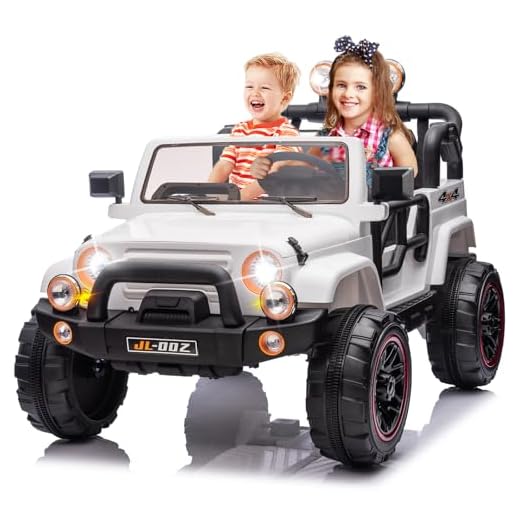 2 Seater Ride On Truck and Car Cover, 12V Children's Electric Car with Parental Remote Control, Music, Bluetooth, MP3 Player, LED Lights, Spring Suspension, White