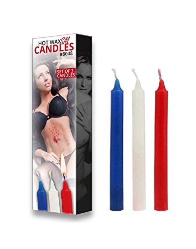 Rimba Bondage Play Bougies SM à cire chaude Blanc/Rouge/Bleu Ø 1.7 x 17.5 cm