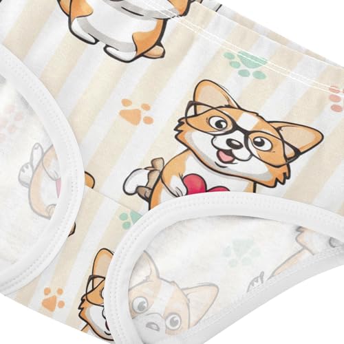 Animals Toddler Underwear Custom 2t Cotton Little Girl Panties Cute Cartoon Corgi Dogs Briefs Kids Undies4