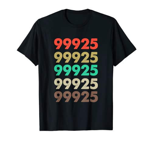 Camisa que dice 99925 Retro Código Postal Zipcode T-Shirt 99925 Camiseta