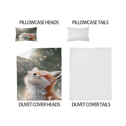 Housse de couette chat microfibre anti-glisse avec fermeture zip