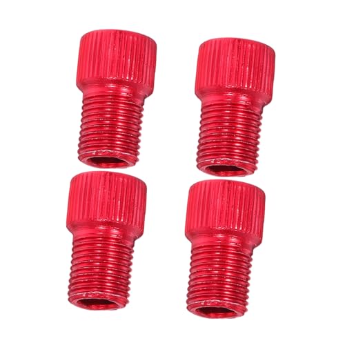 LIGHTAOTAO 4 Piezas Adaptador de Válvula Bicicleta Aluminio Rojo Convertidor Compatible Bomba Aire Compresor para Mountain y Carretera