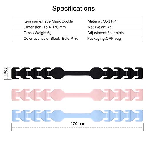 Mask Extender Strap, Motoba Mask Holder To Protect Ears Universal Size Mask Strap Extender For Face Mask Behind Head Strap Adjustable Ear Protectors For Masks For Adults And Kids (Black 5Pcs) #TOP6