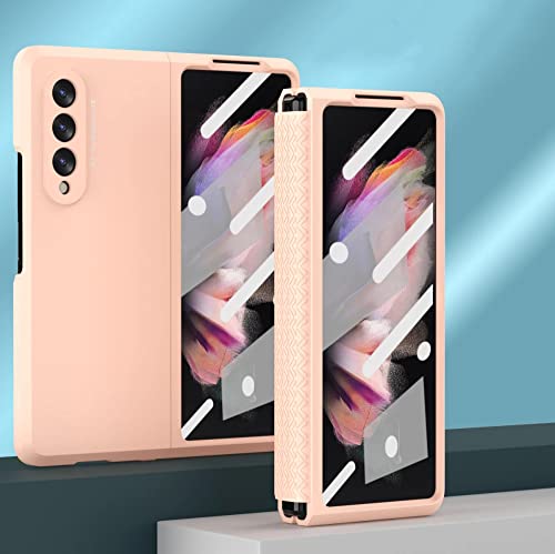 Coque de protection Galaxy Z Fold 2 intégrale anti-choc avec couvre-charnière rose