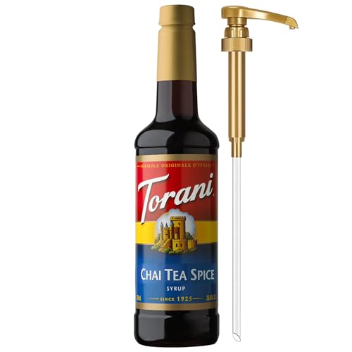 Image of Torani Coffee Syrup, Chai Tea Spice Flavored Syrup for Drinks, Pump Included, 25.4 Fl Oz