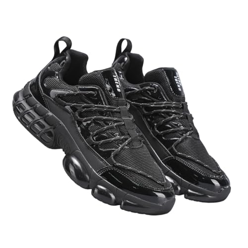 Image of Men's Running Shoes Tennis Sneakers Slip On Walking Shoe for Men Lightweight Gym Athletic Workout Trainers Fitness Breathable Casual Black US 9.5