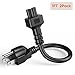 3 Prong AC Power Cord [2-Pack], UL Listed CableCreation 1 feet Short Power Cable for IEC-60320 IEC320 C5 to NEMA 5-15P, 0.3M / Black