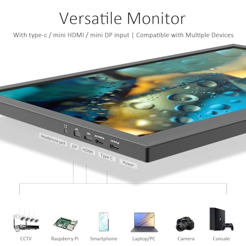 Image of Portable Monitor 13.3 Inch 1080P USB-C HDMI Ultra Slim Travel Monitor with Protective Cover & Speakers, Plug&Play External Screen for Laptop /PC /Phone /Mac