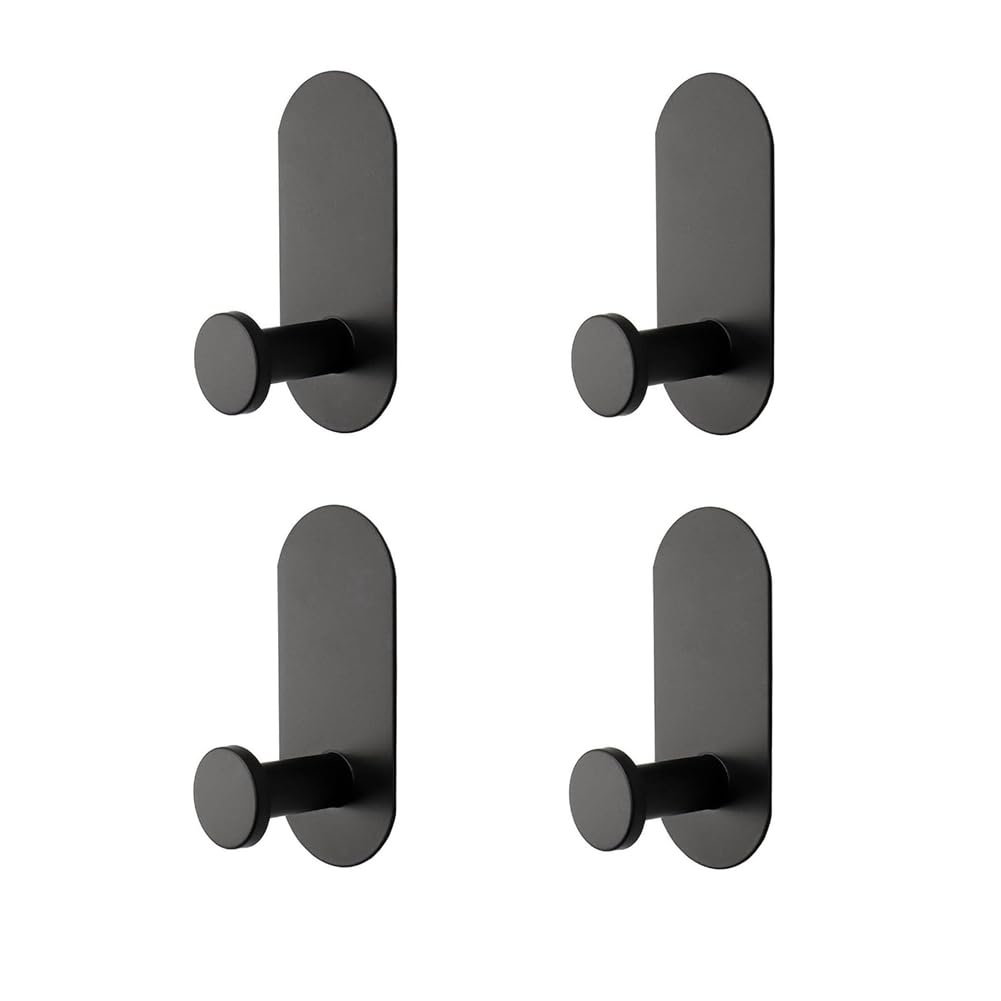 CTRLZS 4 Pack Heavy Duty Adhesive Towel/Robe Hooks Waterproof Stainless Steel Shower Hooks for Bathroom, Kitchen and