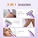 UNIMIKO Bikini Trimmer for Women, 3-in-1 Painless Womens Electric Razors & Pubic Hair Trimmer, Waterproof Womens Shaver with Ceramic Blades, USB Rechargeable Lady Groomer for Legs Underarm Face,Violet