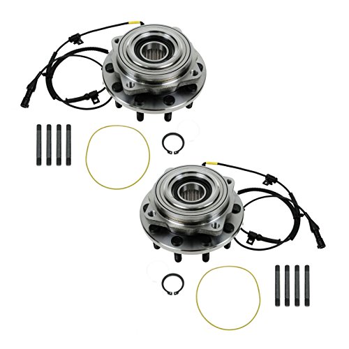Image of TRQ 2 Piece Front Wheel Bearing & Hub Assembly Set 4WD Compatible with 2005-2010 Ford F-450 Super Duty F-550 Super Duty