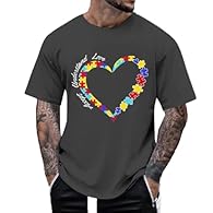 Show Your Support With This Committed T-Shirt With An Original Puzzle Piece Design Symbolizing Acceptance And Understanding. Made of soft and breathable fabric for all-day comfort, it is ideal for casual everyday wear and leisure activities. Its loos...