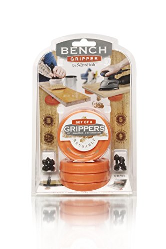 Slipstick CB700 Universal Bench Grippers with Non Slip Grip Surface for Woodworking, Painting, Leveling, Raising, and Supporting (Set of 8) 2-3/4” Round x ½” Tall-Orange, 8 Pack, 8 Count