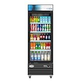 KoolMore MDR-1GD-23C Commercial Glass 1 Door Display Refrigerator Merchandiser - Upright Beverage Cooler with LED Lighting - 23 Cu. Ft., Black