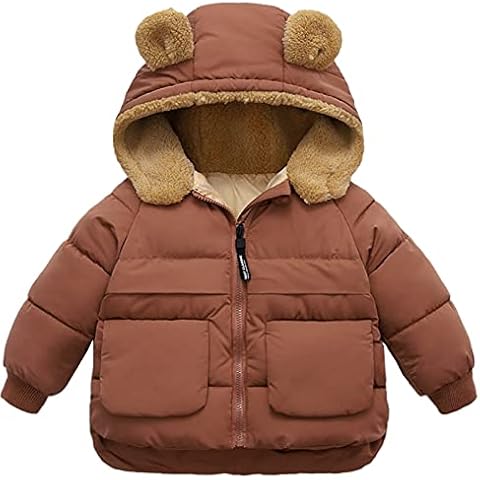 Happy Cherry Baby Boys' Water-Resistant Quilted Fleece Lined Puffer Jacket Coat 2-3 Years, Brown Cover