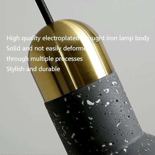 Lámpara colgante de terrazo ajustable E27 iluminación de techo vintage 6