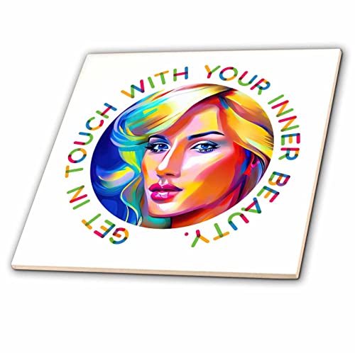 12 Inch Ceramic Tile - Blonde Woman - Get in