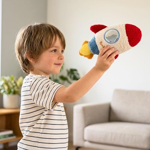 Image of Tickles Rocket Soft Stuffed Plush Toy for Kids Boys & Girls Birthday Gifts (Size : 20 cm Color: Red)