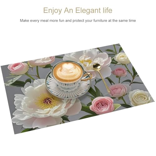 Set de table floral en PVC résistant à la chaleur pour restaurant
