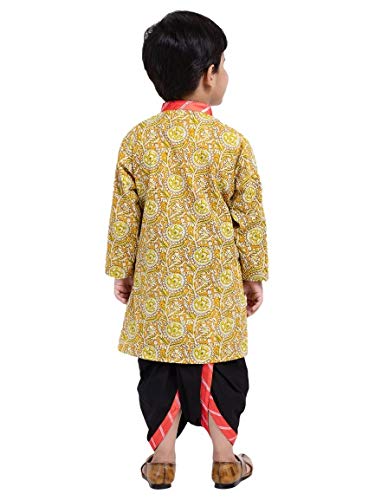 Image of BownBee Boys Jaipuri Print Cambric Cotton Dhoti Kurta