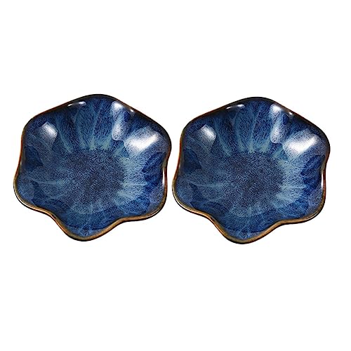 MOLUCKFU 2pcs Seasoning Dish Flavor Dishes Small Condiment Dishes Seasoning Sauce Plate Soy Dipping Bowl Sauces Dipping Plates Appetizer Serving Plate Small Snack Bowl Porcelain re-usable