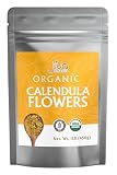Jiva Organics Organic Calendula Flowers 1 LB (16oz) Huge Bulk Bag | Herbal Tea | Whole Dried Marigold Petals | 100% Pure, Non-GMO, Naturally Dried for Tea, Skincare & Crafts