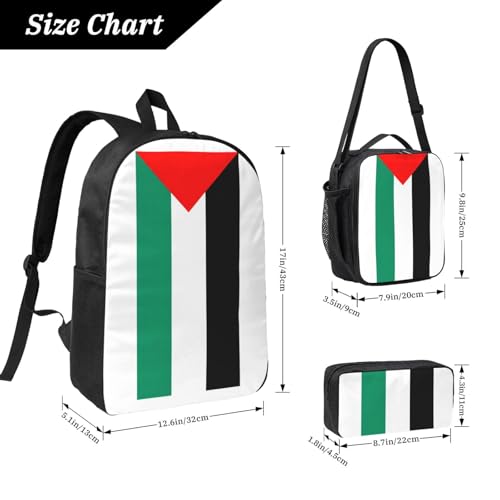 Sac à dos Palestine léger 3 en 1 avec sac repas isolé et trousse textile - 4