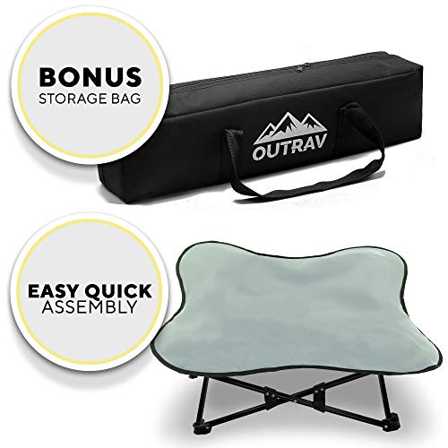 Portable Elevated Dog Bed | Folding Pet Cot for Indoor, Outdoor, Traveling, Camping