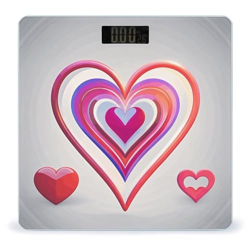 Báscula Digital de Baño con Patrón Corazón y Pantalla LCD miniatura 1