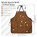 Zeuan Welding Apron Thickened Unisex Canvas Work Apron With Tool Bag For Welders Men Women(1PCS Brown)