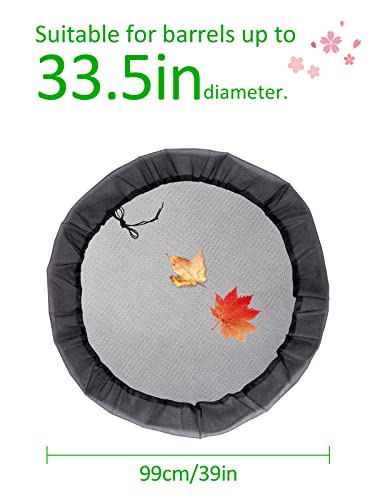 4 Pcs Mesh Cover For Rain Barrels - Rain Barrel Net Cover With Drawstring Rain Barrel Netting Screen For Preventing Fallen Leaves Debris And Small Objects In The Garden Or Under The Eaves - 39In #TOP6