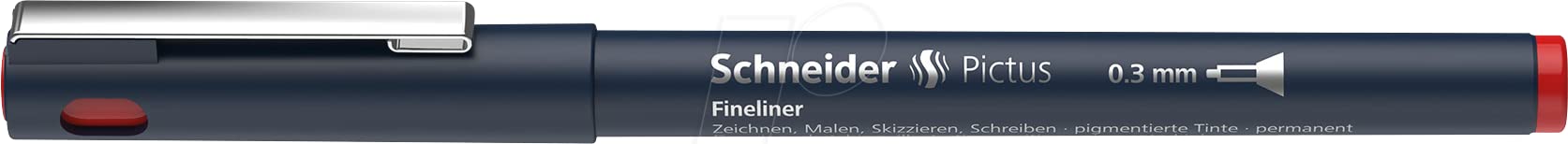 Schneider Pictus Fineliner Pen, 0.3mm Line Width, Red