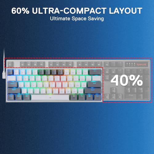 Image of Redragon CB201 Gaming Keyboard & Mouse Combo, 61 Keys K617 Wired RGB Gaming Keyboard and 8000 DPI Wired M612 Gaming Mouse Bundle, White